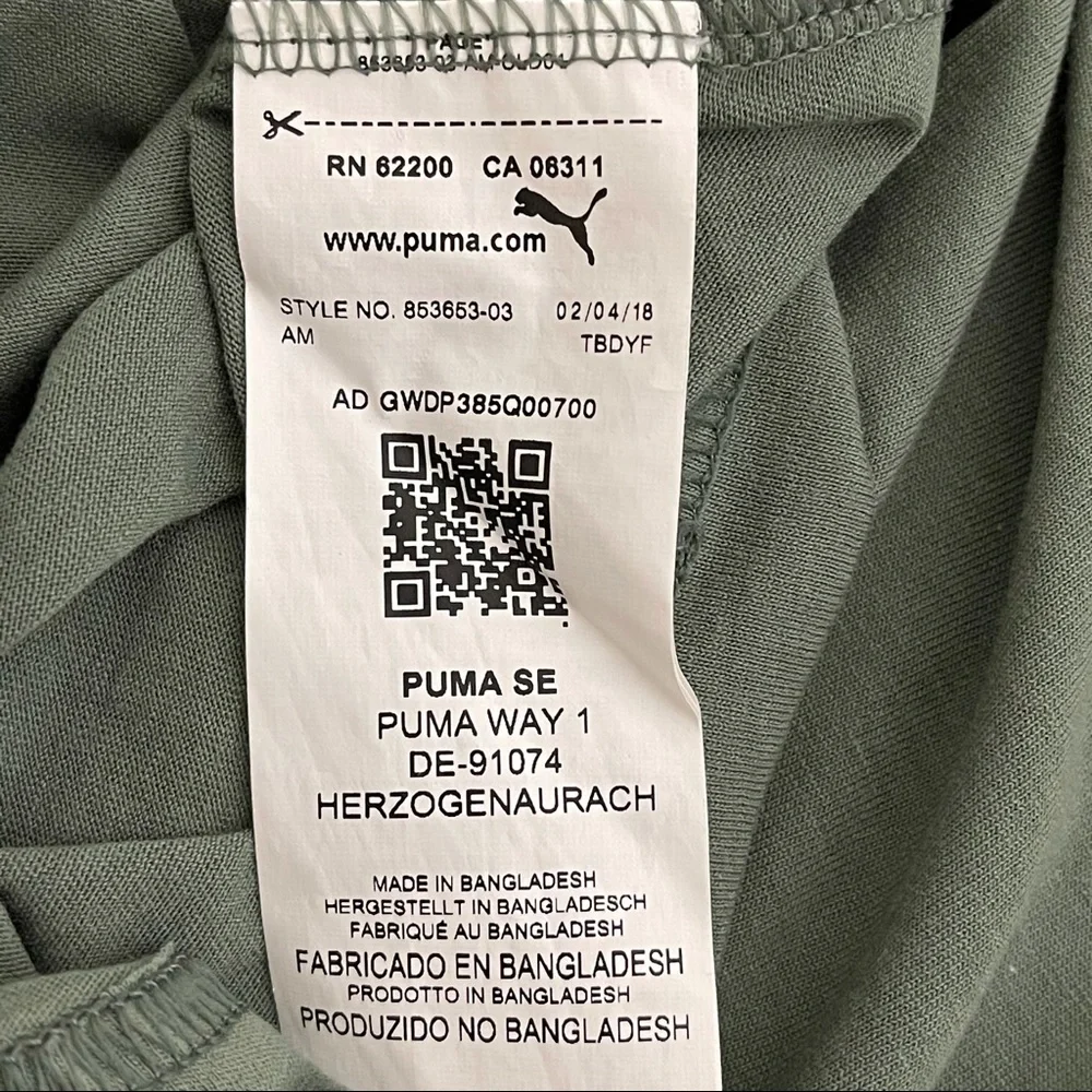 Puma Athletic Shirt Green size Lg - Picture 5 of 8